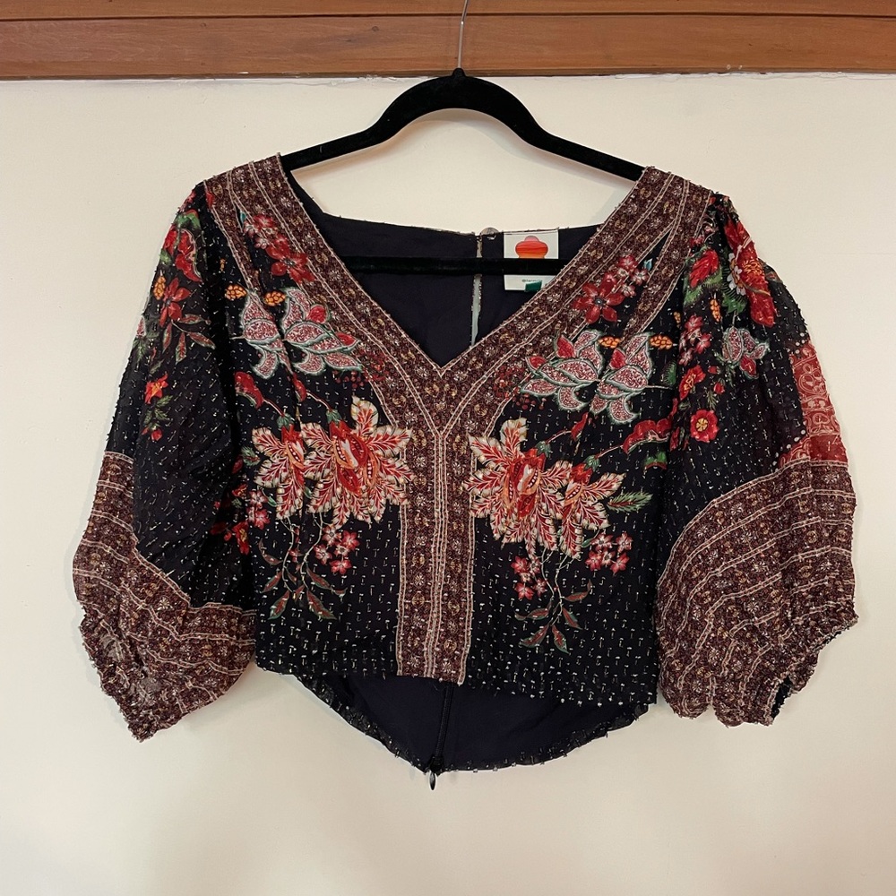 FARM Rio cropped blouse